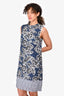 S'Max Mara Blue/White Floral Sleeveless Dress Size 4