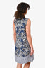 S'Max Mara Blue/White Floral Sleeveless Dress Size 4