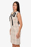 Gucci 2018 White/Multicolour Tweed Rosette Sleeveless Dress Size 40