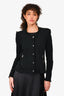 IRO Black Tweed Distressed Blazer Size 36