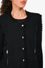 IRO Black Tweed Distressed Blazer Size 36