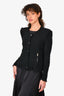 IRO Black Tweed Distressed Blazer Size 36