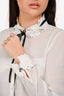 Maje White Black Tie Lace Detail Top Size 3
