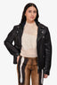 Mackage Black/Knit Leather Faux Sweater Biker Jacket Jacket Size 36