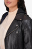 Mackage Black/Knit Leather Faux Sweater Biker Jacket Jacket Size 36