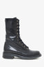 Pre-Loved Chanel™ Black Leather Combat Lace Up Mid Calf Boots Size 38
