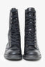 Pre-Loved Chanel™ Black Leather Combat Lace Up Mid Calf Boots Size 38