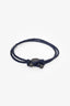 Bottega Veneta Navy Woven Leather Bracelet