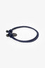 Bottega Veneta Navy Woven Leather Bracelet
