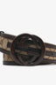Gucci Brown Monogram Canvas GG Belt Size 85