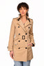 Burberry London Tan Short Belted Trench Coat Size UK 4