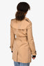 Burberry London Tan Short Belted Trench Coat Size UK 4