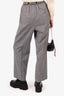 Miu Miu Grey Wool Prince of Wales 'Miu Miu' Logo Waistband Pants Size 36