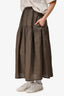 A Bronze Age Brown Linen A Line Skirt Size XS