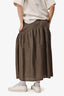 A Bronze Age Brown Linen A Line Skirt Size XS