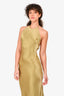 Reformation Olive Green Silk Maxi Dress Size XS