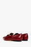 Celine Burgundy Fringe Leather Pointed Toe Flats Size 36
