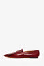 Celine Burgundy Fringe Leather Pointed Toe Flats Size 36