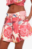 Isla & White Pink Floral Pleated Shorts Size Medium