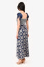 Pre-Loved Chanel™ 2020 Blue/White Crochet Overlay Camelia Midi Sundress Size 40