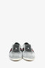 Gucci Silver Metallic Web/Stud Accent Sneakers Size 36