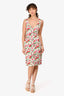 Dolce & Gabbana White Rose V-Neck Sleeveless Dress Size 42