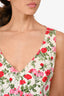 Dolce & Gabbana White Rose V-Neck Sleeveless Dress Size 42
