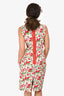 Dolce & Gabbana White Rose V-Neck Sleeveless Dress Size 42