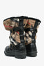 Burberry Beige/Black Tartan Print Shearling Lined Snow Boots Estimated Size 38