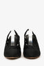 Pre-Loved Chanel™ Black Cloth/Mesh CC Logo Slingback Heels Size 38.5