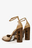 Fendi Beige FF Jacquard Decollete Ciniglia Heels Size 38.5