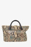 Chloe Burgundy/Python Effect Leather Baylee Tote with Strap