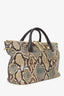 Chloe Burgundy/Python Effect Leather Baylee Tote with Strap