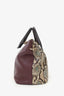 Chloe Burgundy/Python Effect Leather Baylee Tote with Strap
