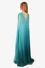 Alberta Ferretti Green Silk Ombre Sleeveless Pleated Dress Size 6