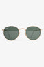 Ray Ban Gold Metal Frame Round Sunglasses