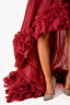 Mac Duggal Burgundy Tulle High Low Gown Size 6