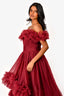 Mac Duggal Burgundy Tulle High Low Gown Size 6