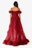 Mac Duggal Burgundy Tulle High Low Gown Size 6