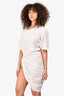Alexander Wang White Cotton Cinched Asymmetrical Shirt Dress Size S