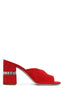 Miu Miu Red Suede Crystal Embellished Heels Size 38.5