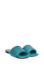 Bottega Veneta Green Intrecciato Leather 'Lido' Slide Sandals Size 38.5