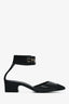 Pre-Loved Chanel™ Black Leather Logo Ankle Strap D'Orsday Pumps Size 37.5