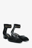 Pre-Loved Chanel™ Black Leather Logo Ankle Strap D'Orsday Pumps Size 37.5