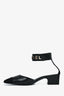 Pre-Loved Chanel™ Black Leather Logo Ankle Strap D'Orsday Pumps Size 37.5