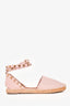 Valentino Pink Leather Rockstud Espadrilles Size 37