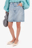 Gucci X Disney Blue Denim Mickey Mouse Patch Mini Skirt Size 40