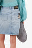 Gucci X Disney Blue Denim Mickey Mouse Patch Mini Skirt Size 40