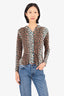 Bluemarine Blugirl Brown/Blue Leopard Hooded Cardigan Size 44
