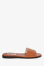 Jimmy Choo Brown Leather JC Flat Slides Size 37.5